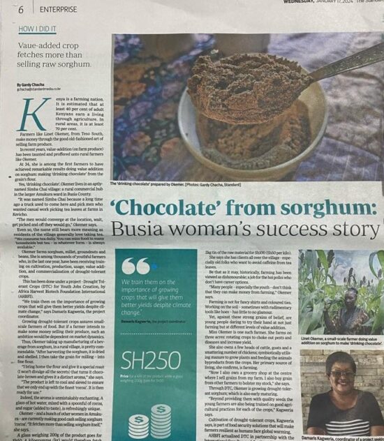 ‘Chocolate’ from Sorghum: Busia Woman’s Success Story