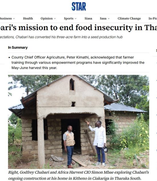 Chabari’s mission to end food insecurity in Tharaka