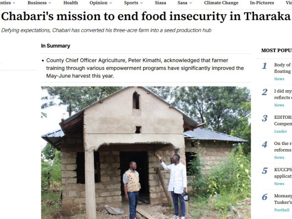 Chabari’s mission to end food insecurity in Tharaka